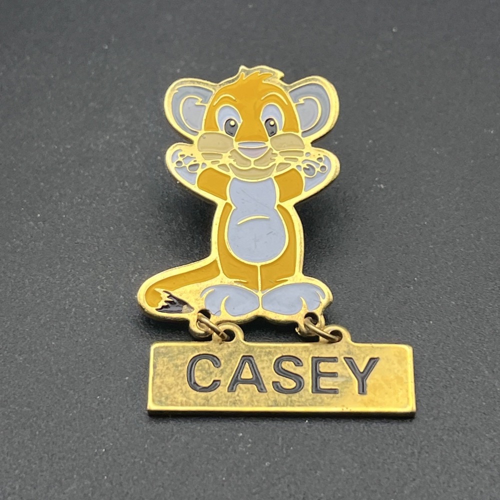 MGM Grand Leo The Lion Name Tag Dangler "Casey" Lapel Hat Pin